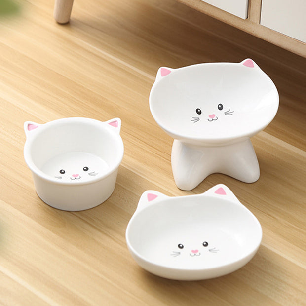 Ceramic Small Cat Face Shape, Food Bowl Cat Bowl, Easy To Clean