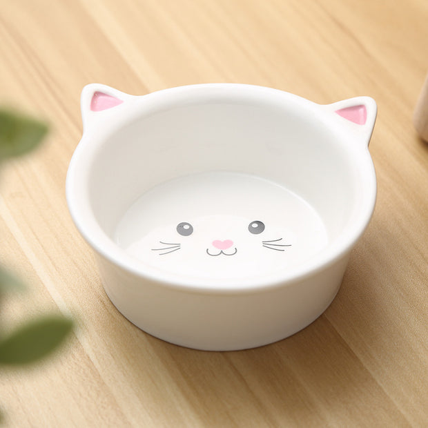 Ceramic Small Cat Face Shape, Food Bowl Cat Bowl, Easy To Clean