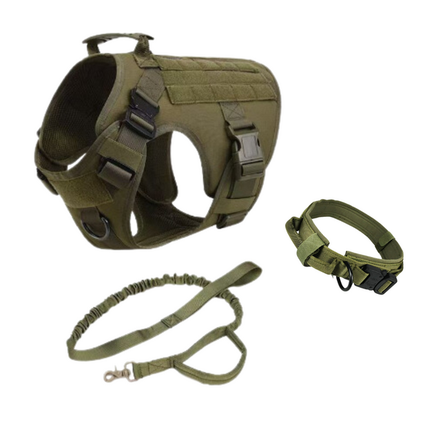 Tactical Dog Harness, Collar, and Leash Set